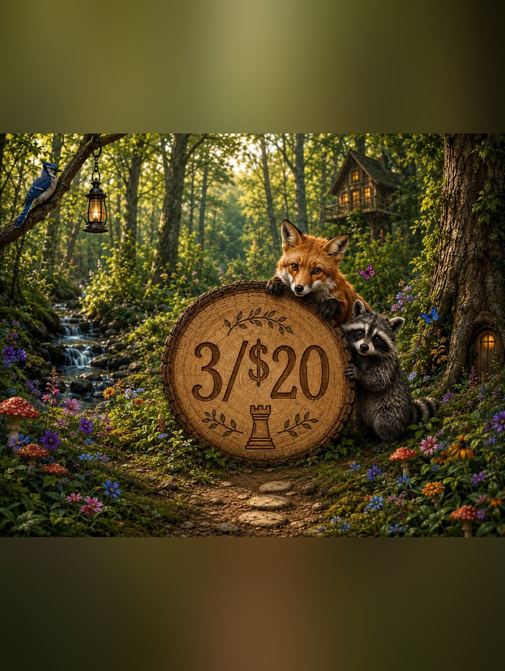 Wooden Round Sign - Natural Brown 3/$20 Design